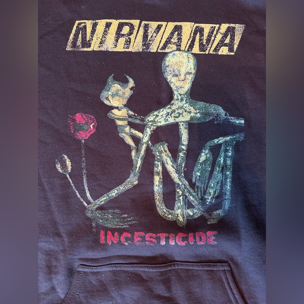 Hot Topic Brown Nirvana Incesticide Graphic Hoodie